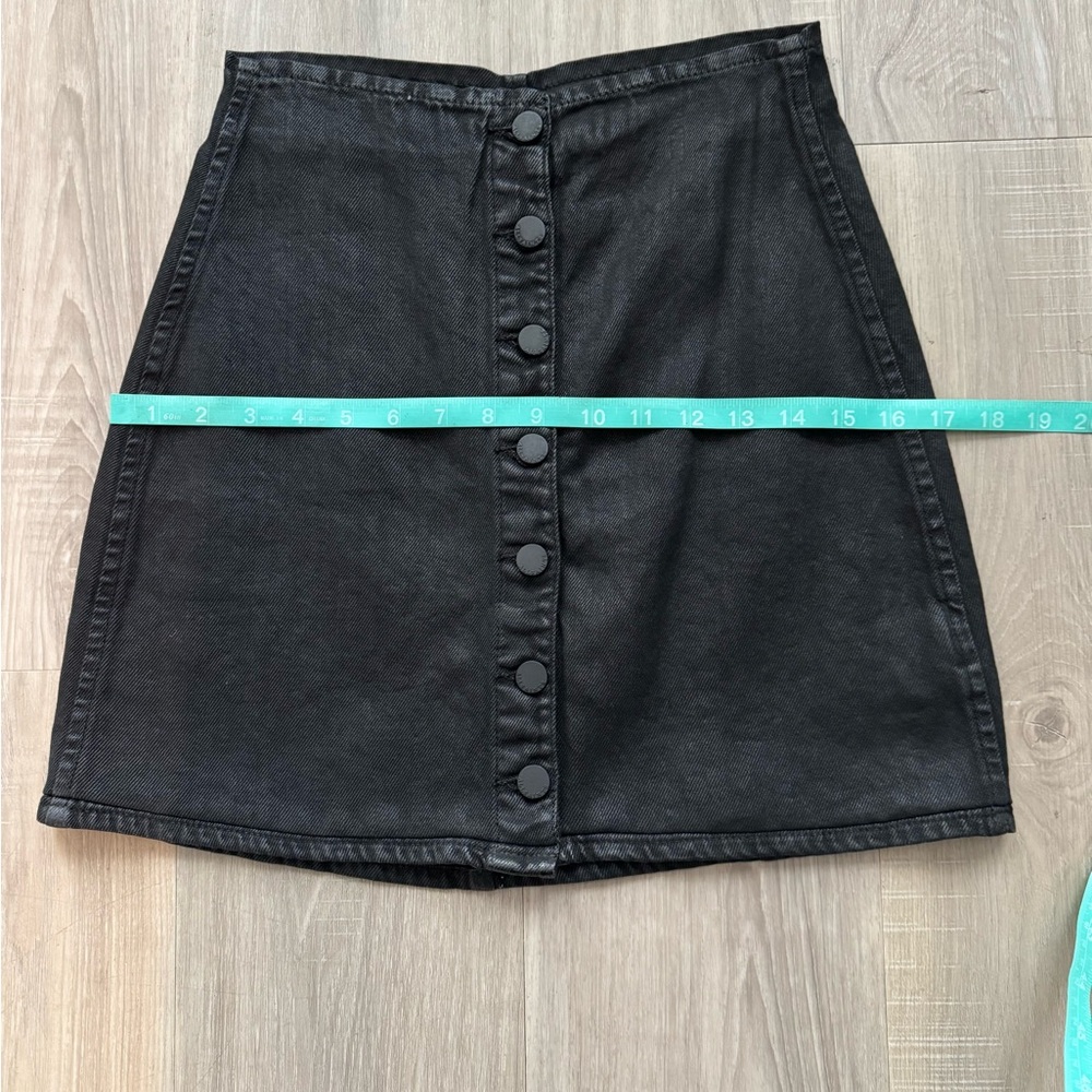 All Saints Black Button-Front Denim Skirt - Picture 5 of 7